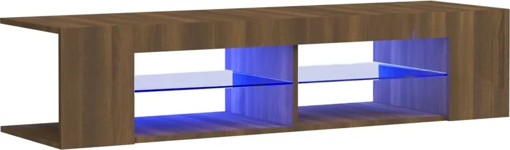 vidaXL barna tölgyszínű TV-szekrény LED-világítással 135 x 39 x 30 cm