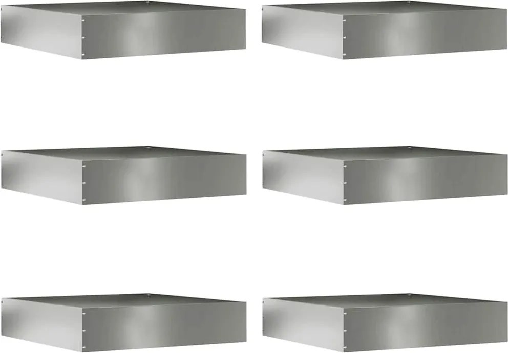 vidaXL Fűszegélyezés 6 pcs Ezüst 60 x 60 x 13 cm Horganyzott acél