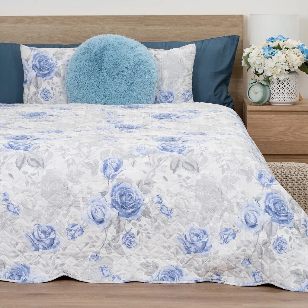 4Home Ágytakaró Roses in blue, 220 x 240 cm + 2x40 x 40 cm