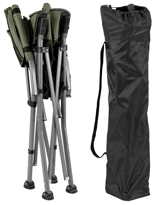 Leziter Comfort karfás horgász szék pohártartóval zöld