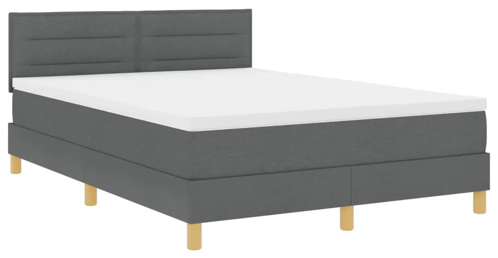 Box Spring Ágy matraccal Sötétszürke 160x200 cm Szövet