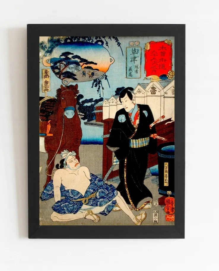 Régi grafika Japán Utagawa Kuniyoshi1853vászon