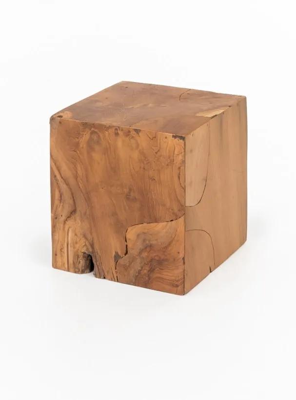 Patchwork teakfa ülőke, 35 x 35 cm - WOOX LIVING