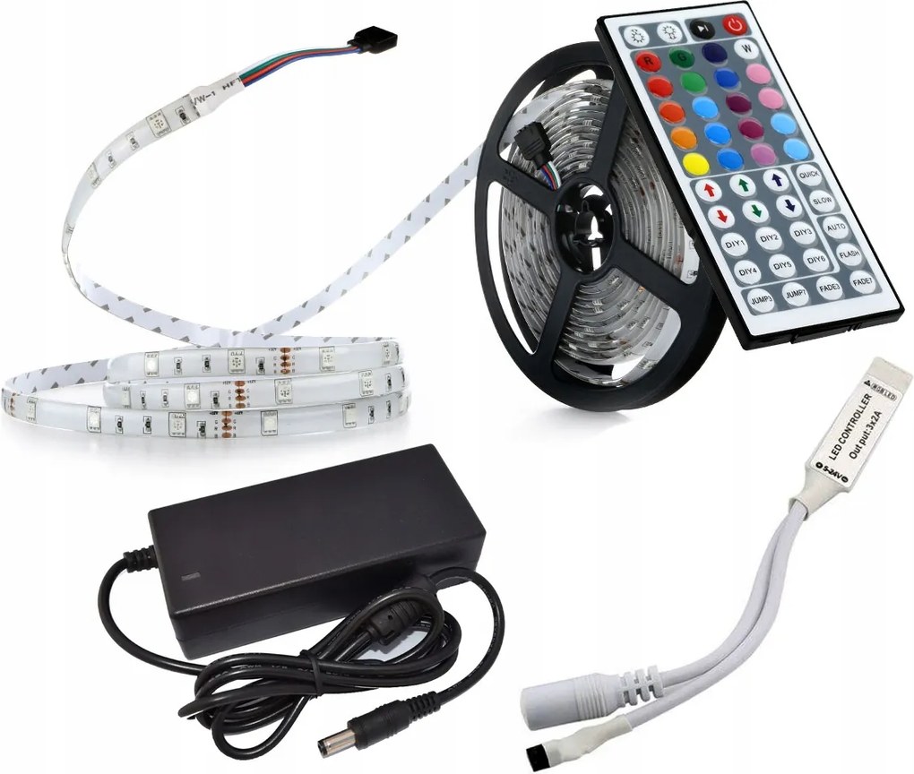 Led Szalag Szett Rgb 5050 IP65 30/M+TÁPEGYSÉG,TÁVIRÁNYÍTÓ44