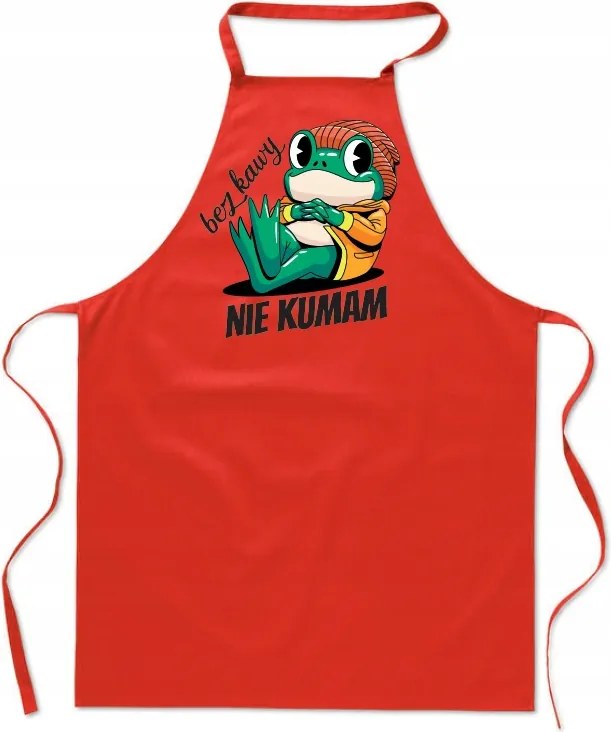 Konyhai Kötény grill piros Nem Értem béka ajándék FA_716_cw