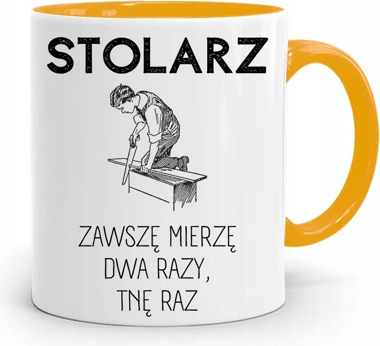 Sárga Bögre Asztalos Ajándék Mindig 2-SZER Mérek fényképes nyomattal