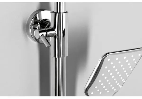 Aqualine FACTOR zuhanyszett csillogó króm kivitelben, csapteleppel
