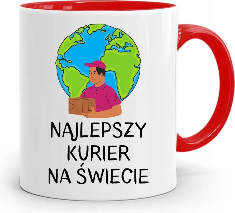 Piros Bögre Futárnak A Világ Legjobbja fényképes nyomattal