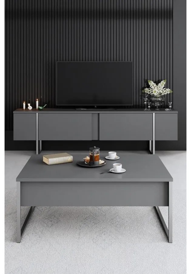 Dohányzóasztal Luxe - Anthracite, Silver