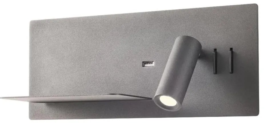 Redo 01-2985 - LED Fali spotlámpa BROOK LED/8W/230V + LED/3W USB fekete