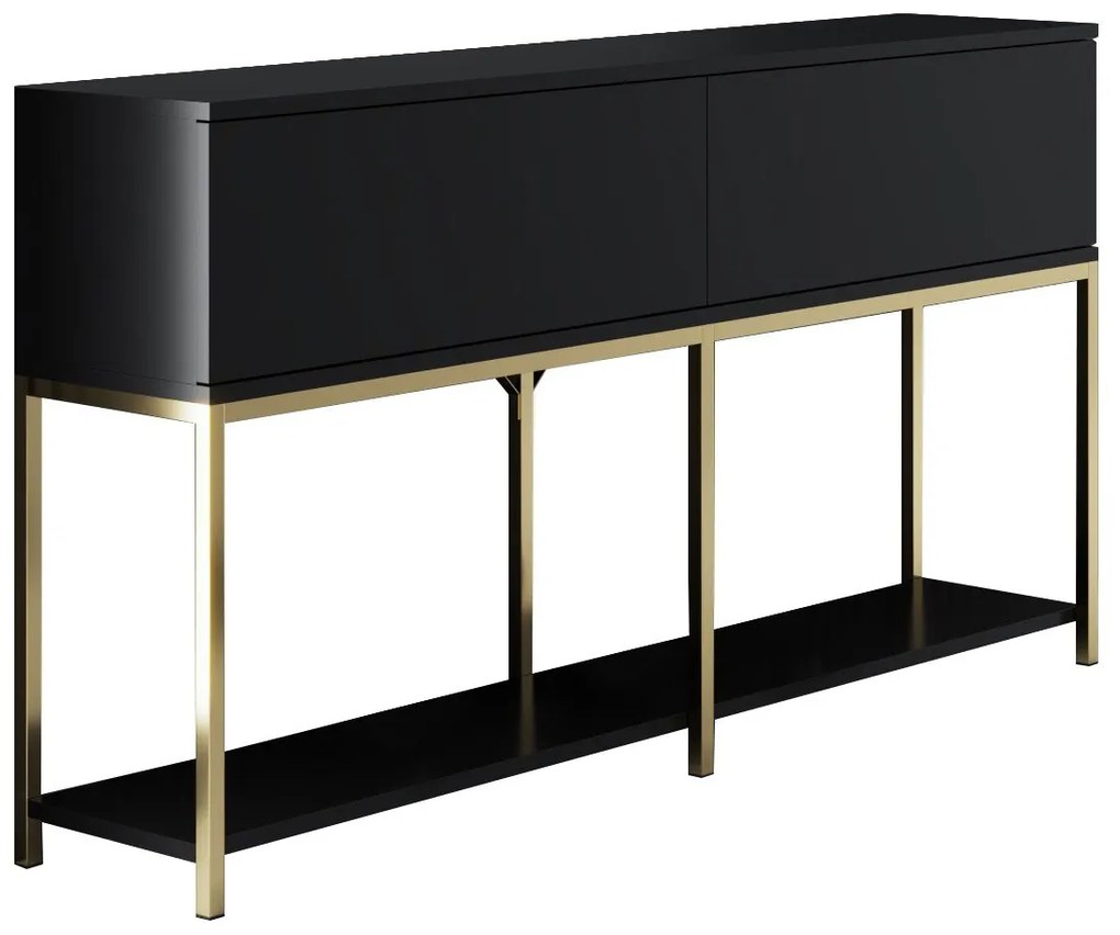 Konzolasztal Lord - Black, Gold