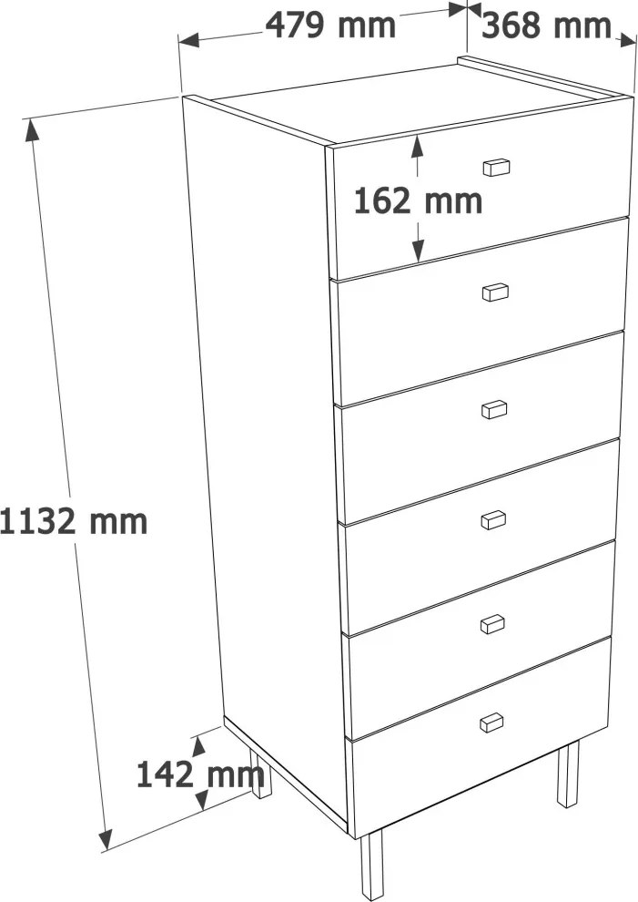 Luke komód, 47,9 cm – LK5-CS