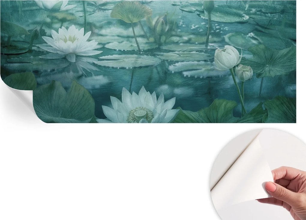 Fotótapéta Fali tapéta Hálószobába és Nappaliba Vízi virágok 250x104 cm
