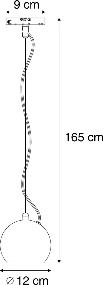 Design függőlámpa piros 1-fázisú sínrendszerhez - Slimline Sara