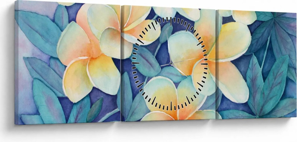 Kép - trópusi bokrok (órával) (90x30 cm)