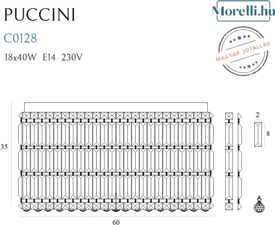 Mennyezeti Lámpa Króm PUCCINI MAXLIGHT C0128