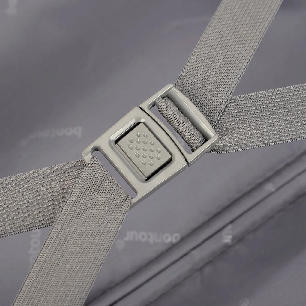 BONTOUR “spinner” közepes duplakerekes gurulós bőrönd, jégkék