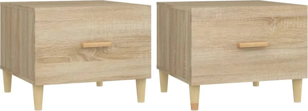 vidaXL 2 db sonoma tölgy szerelt fa dohányzóasztal 50 x 50 x 40 cm