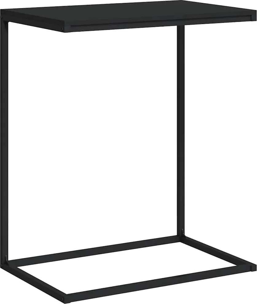 vidaXL fekete szerelt fa kisasztal 55 x 35 x 66 cm