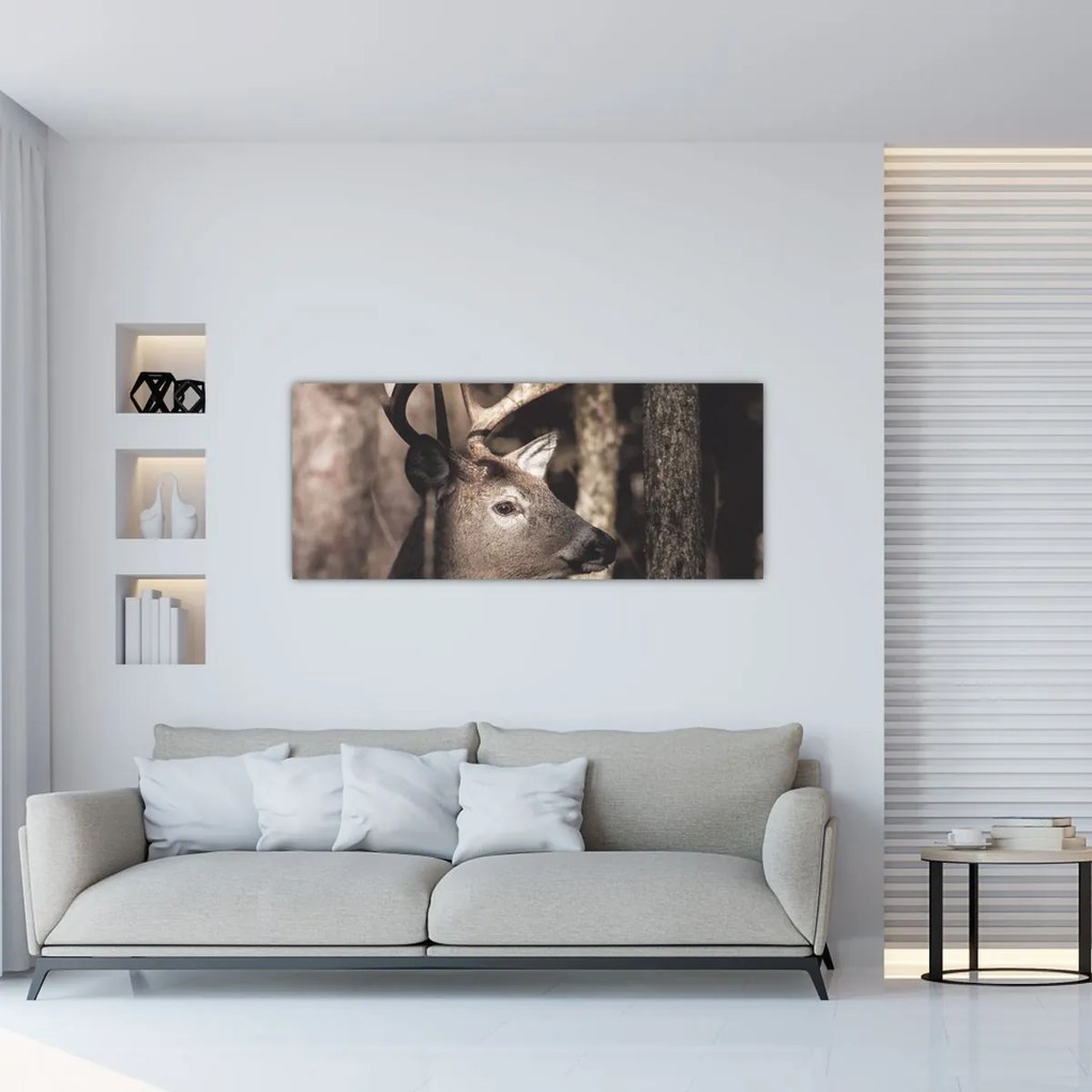Kép - Szarvas az erdőben (120x50 cm)