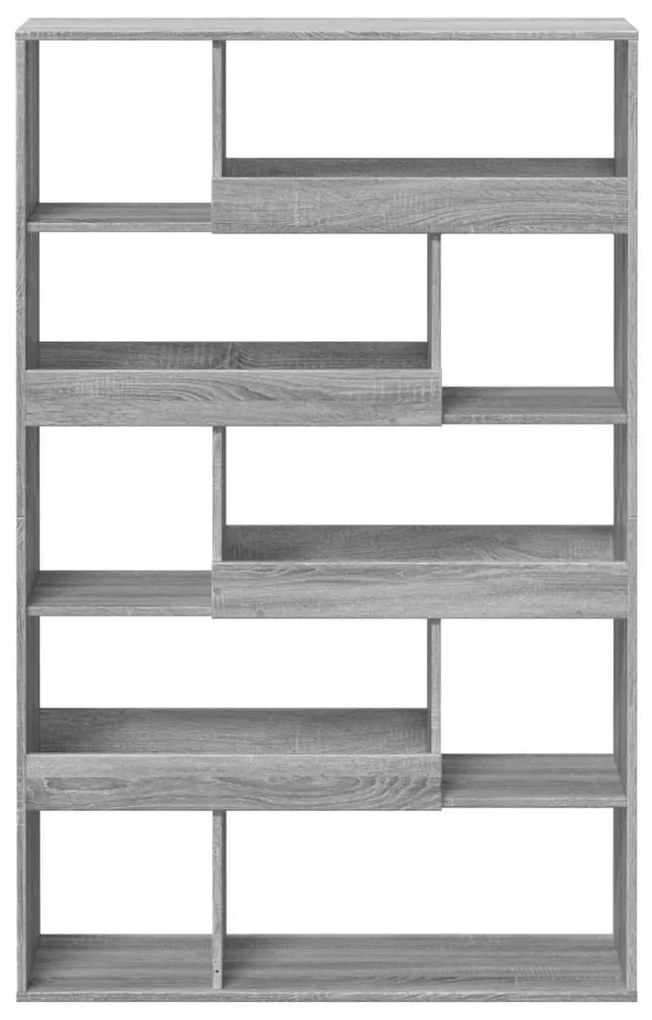 szürke sonoma színű szerelt fa könyvespolc 100 x 33 x 156,5 cm