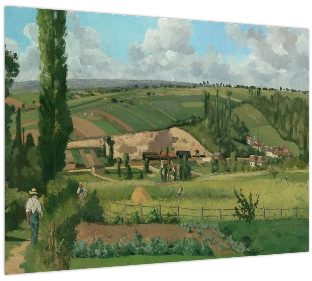 Üveg kép - Camille Pissarro, Landscape at Les Pâtis, Pontoise, reprodukciók (70x50 cm)