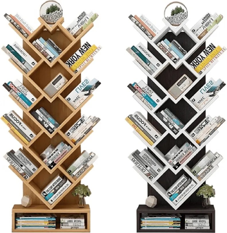 könyvespolc, fehér/fekete, VEVEY