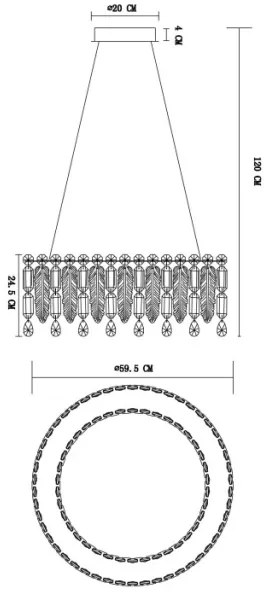 Globo 67176-58 - LED kábeles csillár KLUNKA LED/58W/230V 2700-6000K + távirányító