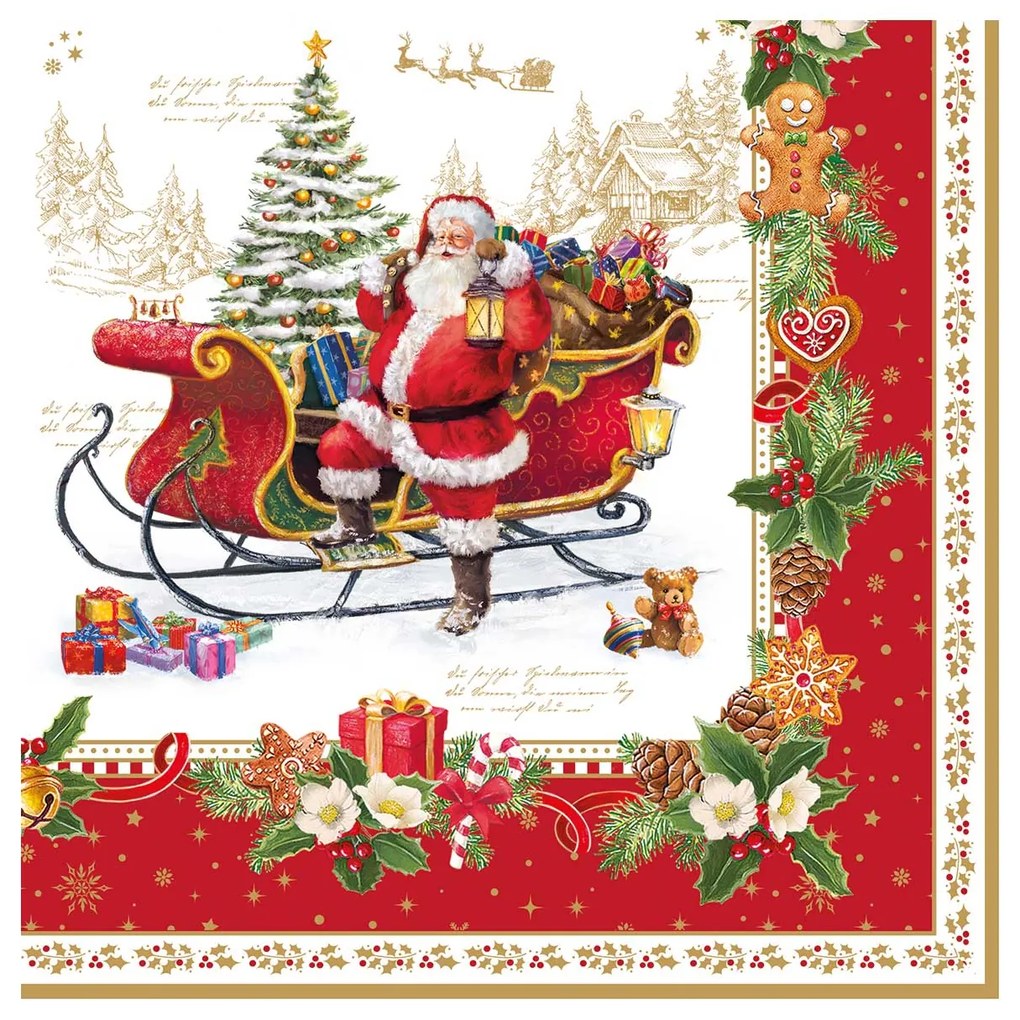 Karácsonyi papírszalvéta 33x33 cm - Christmas Memories