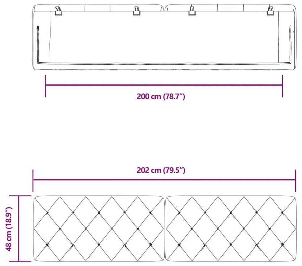 kék bársony fejtámla párna 200 cm