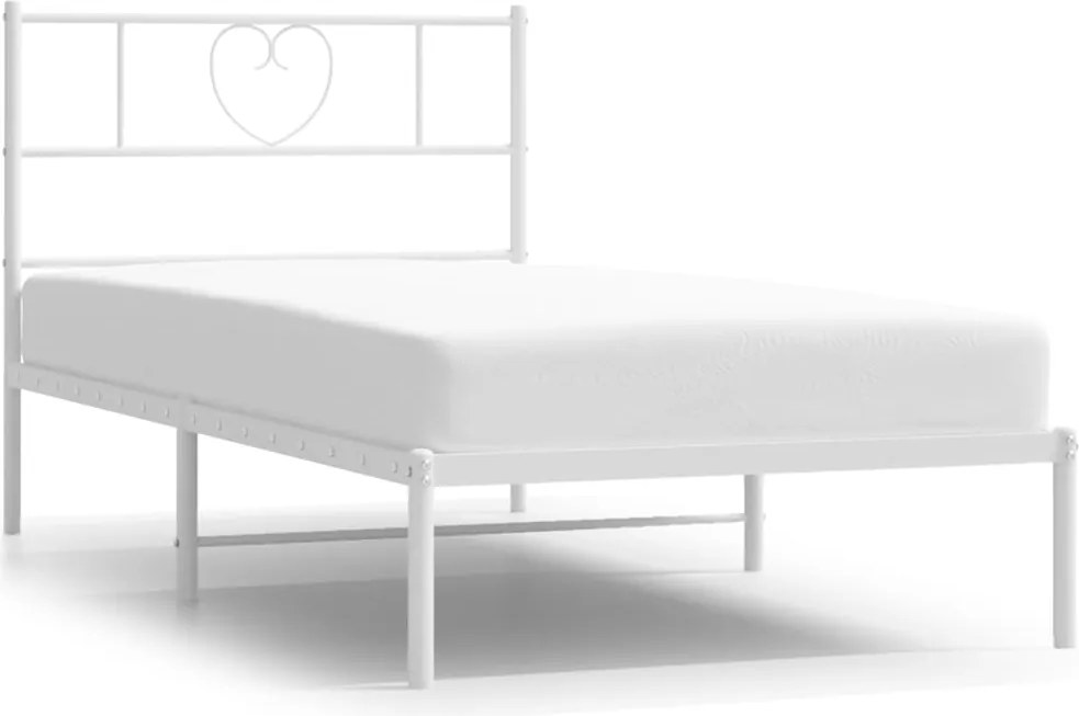 vidaXL fehér fém ágykeret matrac nélkül fejtámlával 180 x 200 cm
