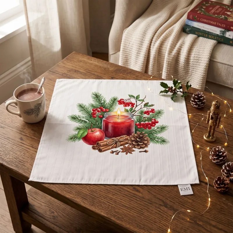 EMI Winter Cranberry damaszt terítő 40x40 cm