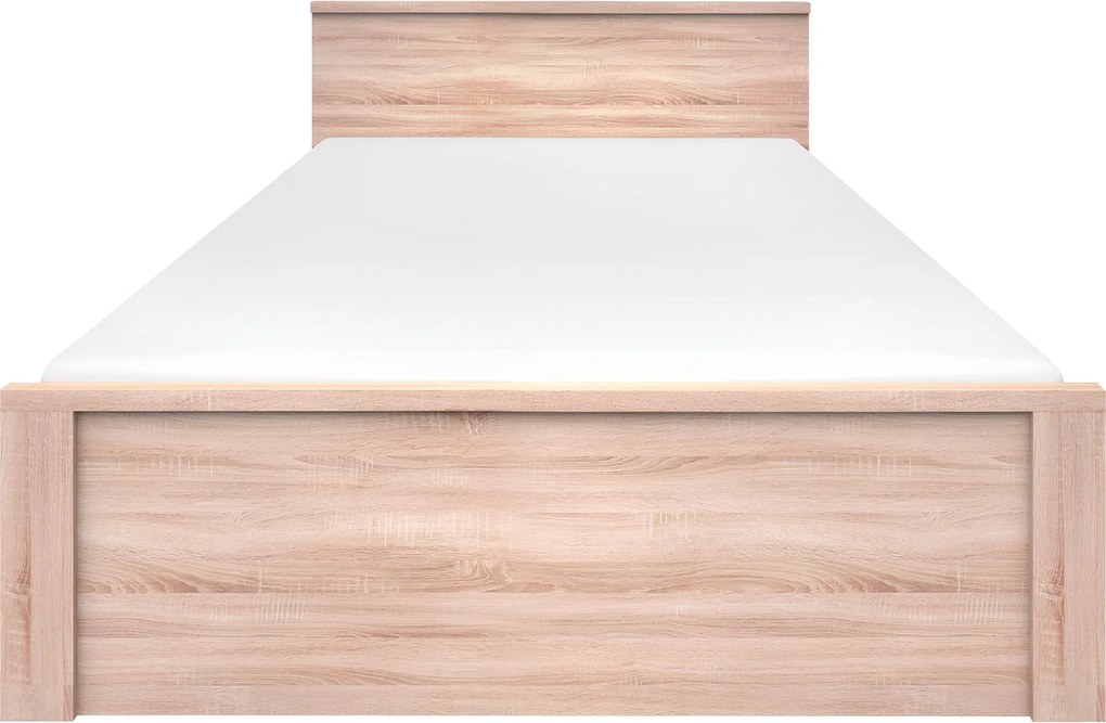 Ágy, 160x200, tölgy sonoma, NORTY TYP 8