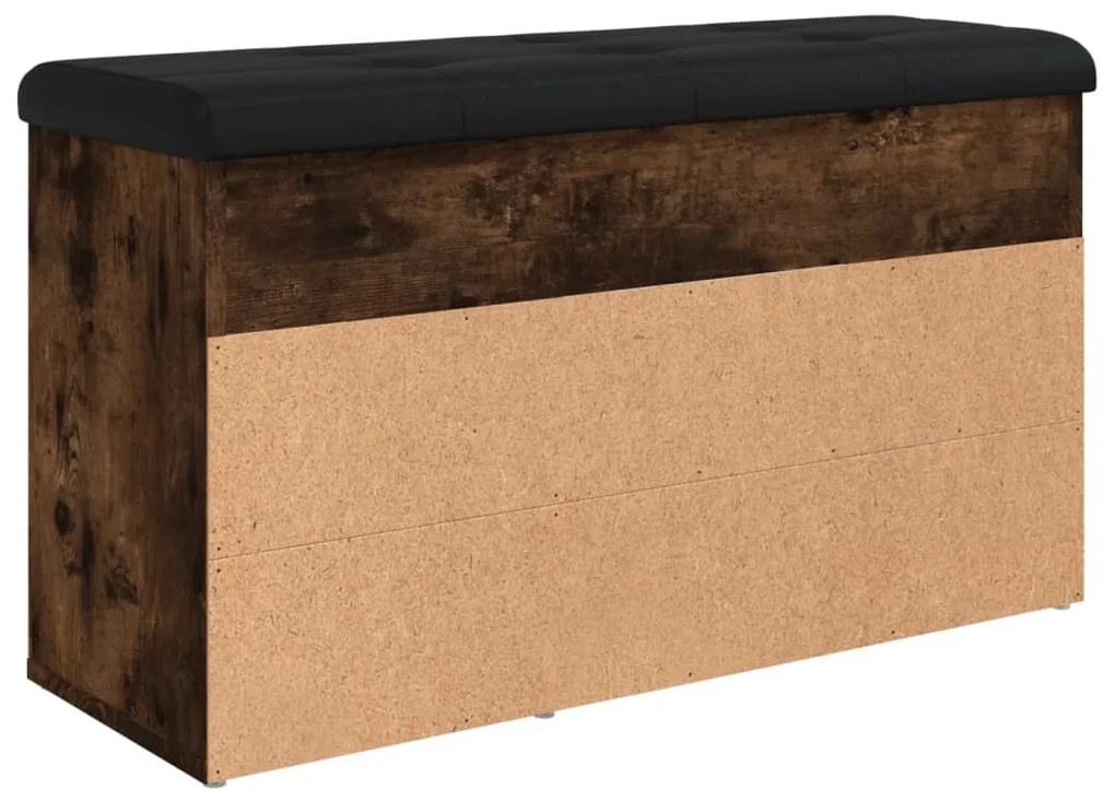 füstös tölgy színű szerelt fa cipőtároló pad 82 x 32 x 45,5 cm