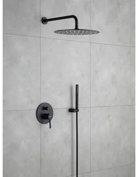 REA-P4100 - LUNGO falba süllyesztett csaptelepes zuhanyszett, fekete
