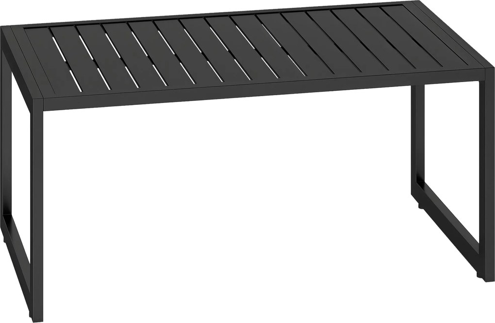 Outsunny Faliasztal Rácsos Kialakítással, Kültéri Kávézóasztal Alumíniumból, Időjárásálló Kertasztal, Könnyen Tisztítható Kanapéasztal Erkélyre, 90 x