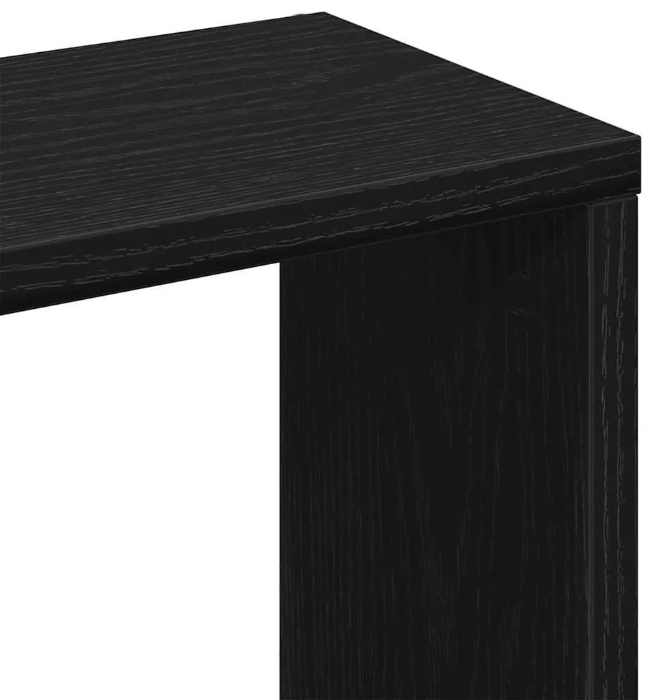 fekete tölgyfa fali polc 36 x 16 x 90 cm