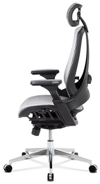 Kancelářská židle, šedá MESH síťovina, lankový mech., kovový kříž