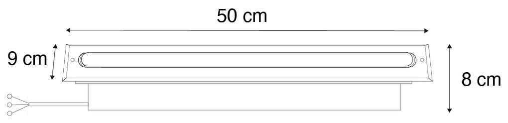 Modern talajszpot fekete 50 cm LED-del, IP65 - Eline