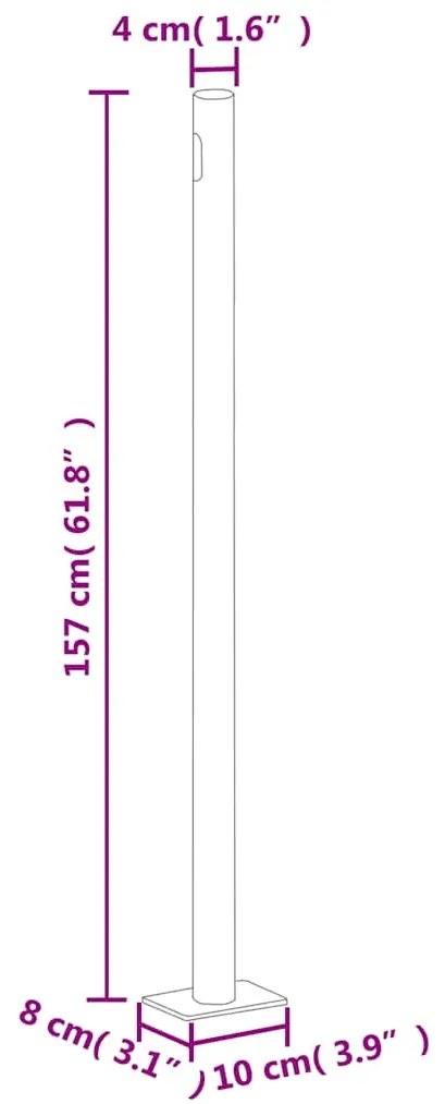 szürke behúzható oldalsó terasz-napellenző 600 x 160 cm