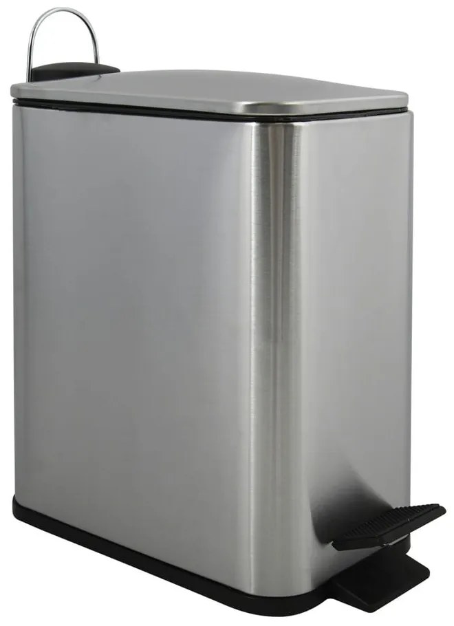 Matt ezüstszínű acél pedálos szemetes 5 l Erik – Spirella