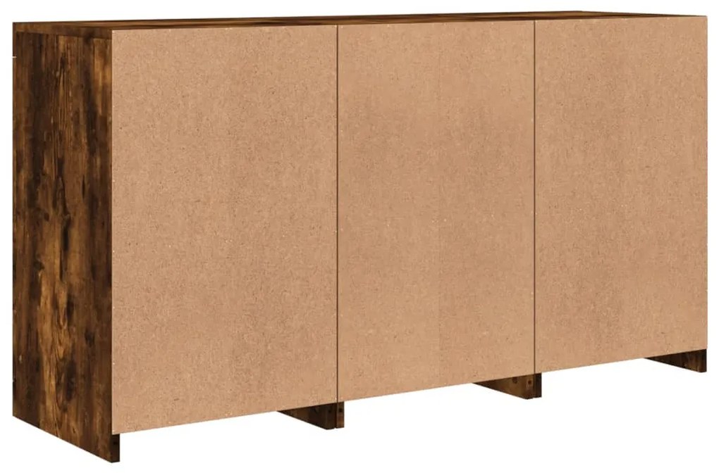 füstös tölgy színű tálalószekrény LED-ekkel 123 x 37 x 67 cm
