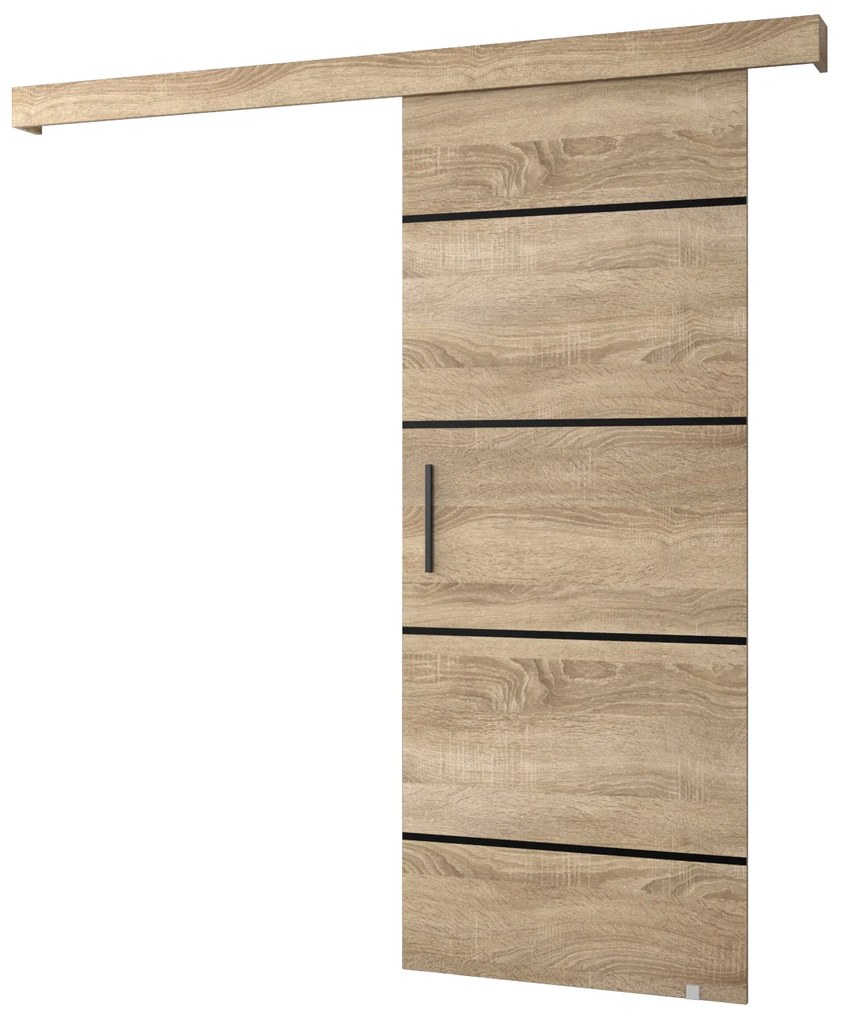Tolóajtó 90 cm Sharlene IV (sonoma tölgy + sonoma tölgy + fekete). 1043772