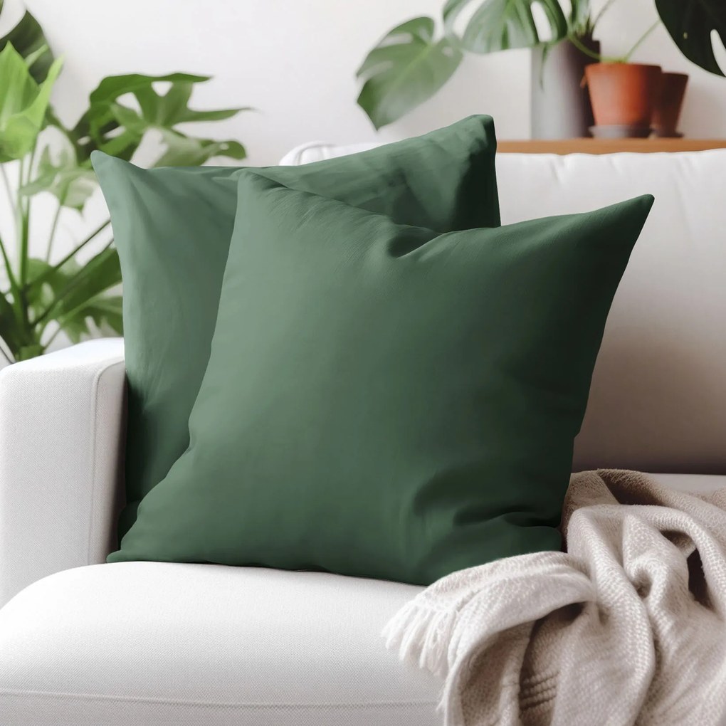 Goldea pamut párnahuzat - sötétzöld 50 x 50 cm