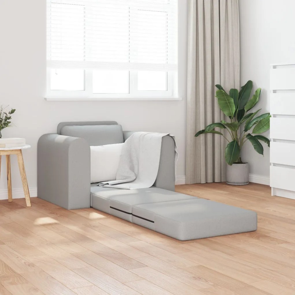 Padlós Sofa Ágy 2 az 1-ben Felhőszürke 98x71x83 cm Textil