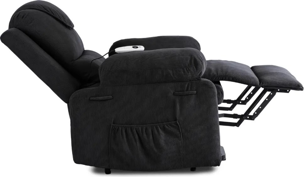 FENIX elektromos masszázsfotel felállás segítő funkcióval fekete