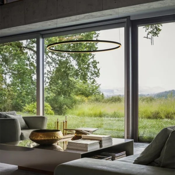 Ideal Lux - LED Dimmelhető csillár zsinóron ORACLE S LED/83W/230V 4000K átm. 150 cm fekete