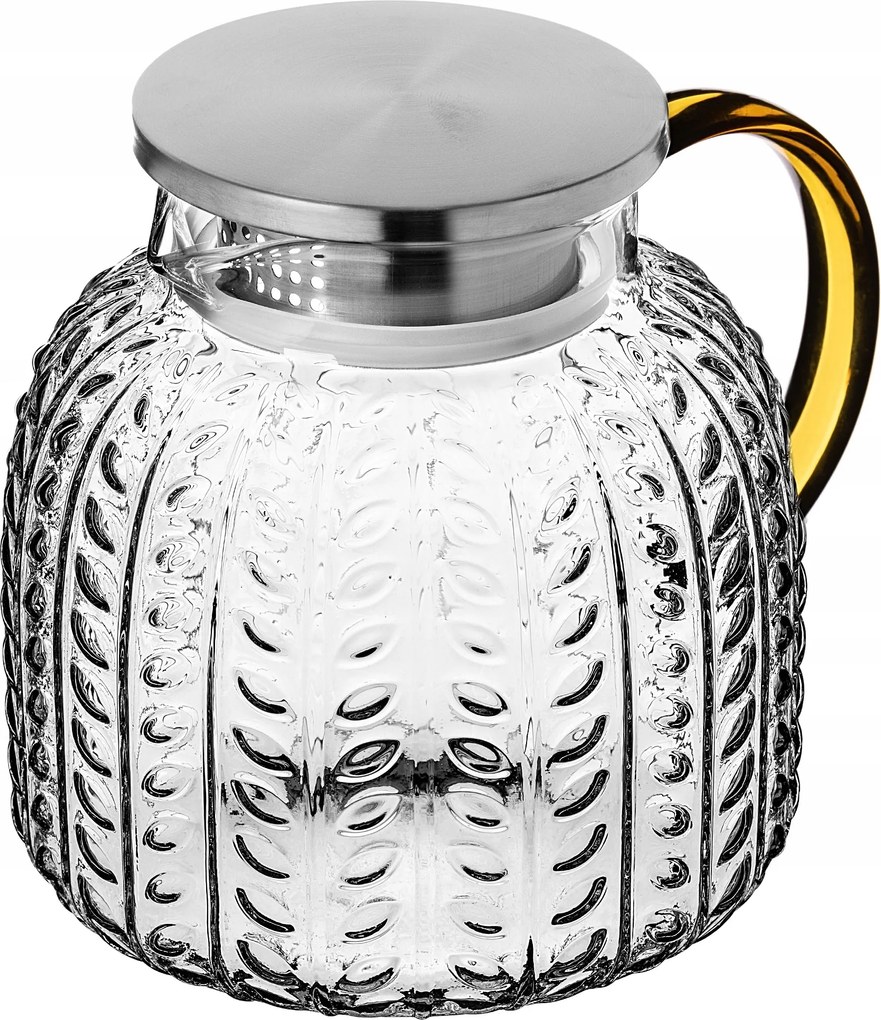 Teáskanna 1,3L-ES Üveg Hőálló Italos Vízszűrő Fedéllel