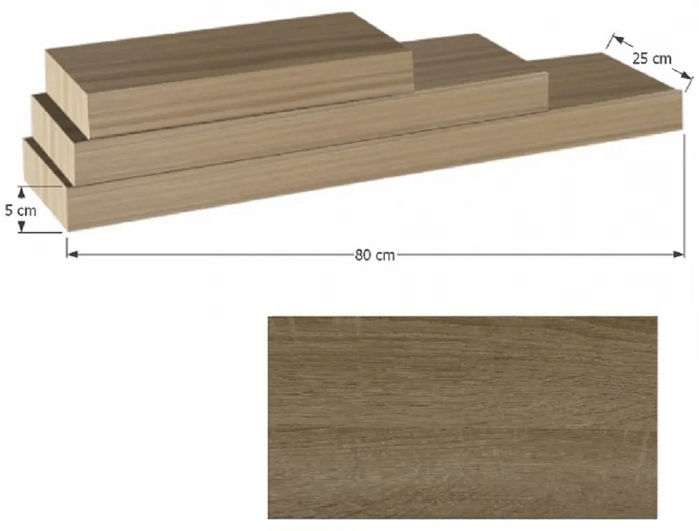 Polc 80 cm Rala (trüffel tölgy). 1014969