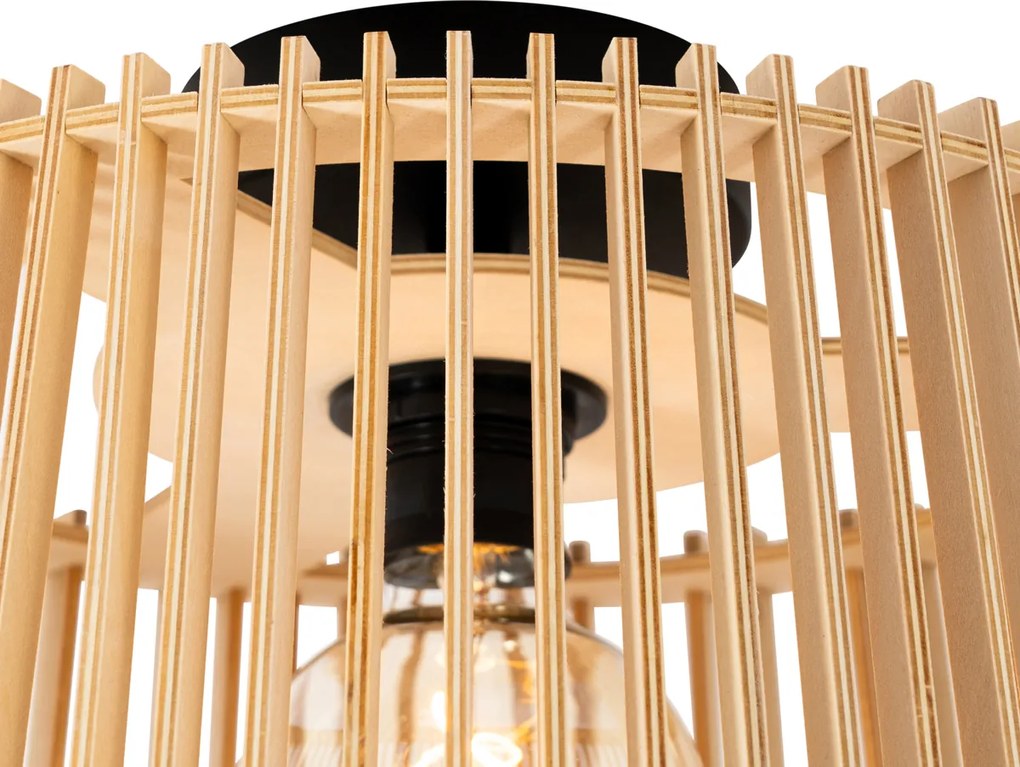 Rusztikus kültéri mennyezeti lámpa fa IP44 - Jayla